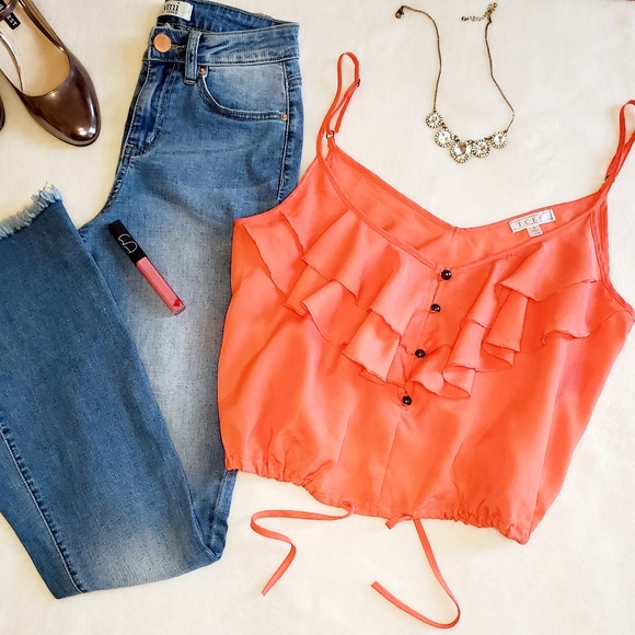 TCEC Cropped Frill Tank Top - Picture 1 of 9